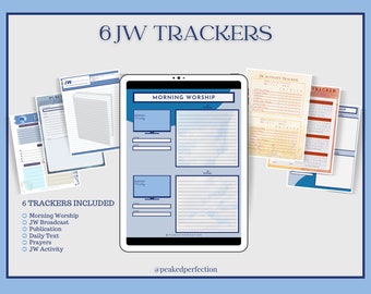 FREE* 6 JW Activity Trackers - Printable Download | Digital Download | Pdf | Good Notes | Morning Worship, Daily Text, JW Broadcast, Pubs