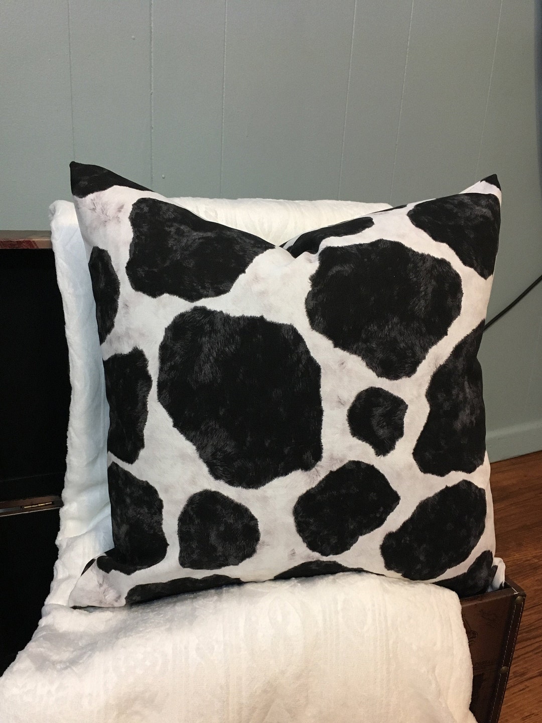 Cow Hide Pillow Cover farmhouse Pillow Cover Country Pillow Etsy