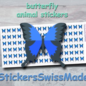 PLANNER STICKER || blauwe vlinder || dierenstickers || klein gekleurd pictogram | voor je planner of bullet journal