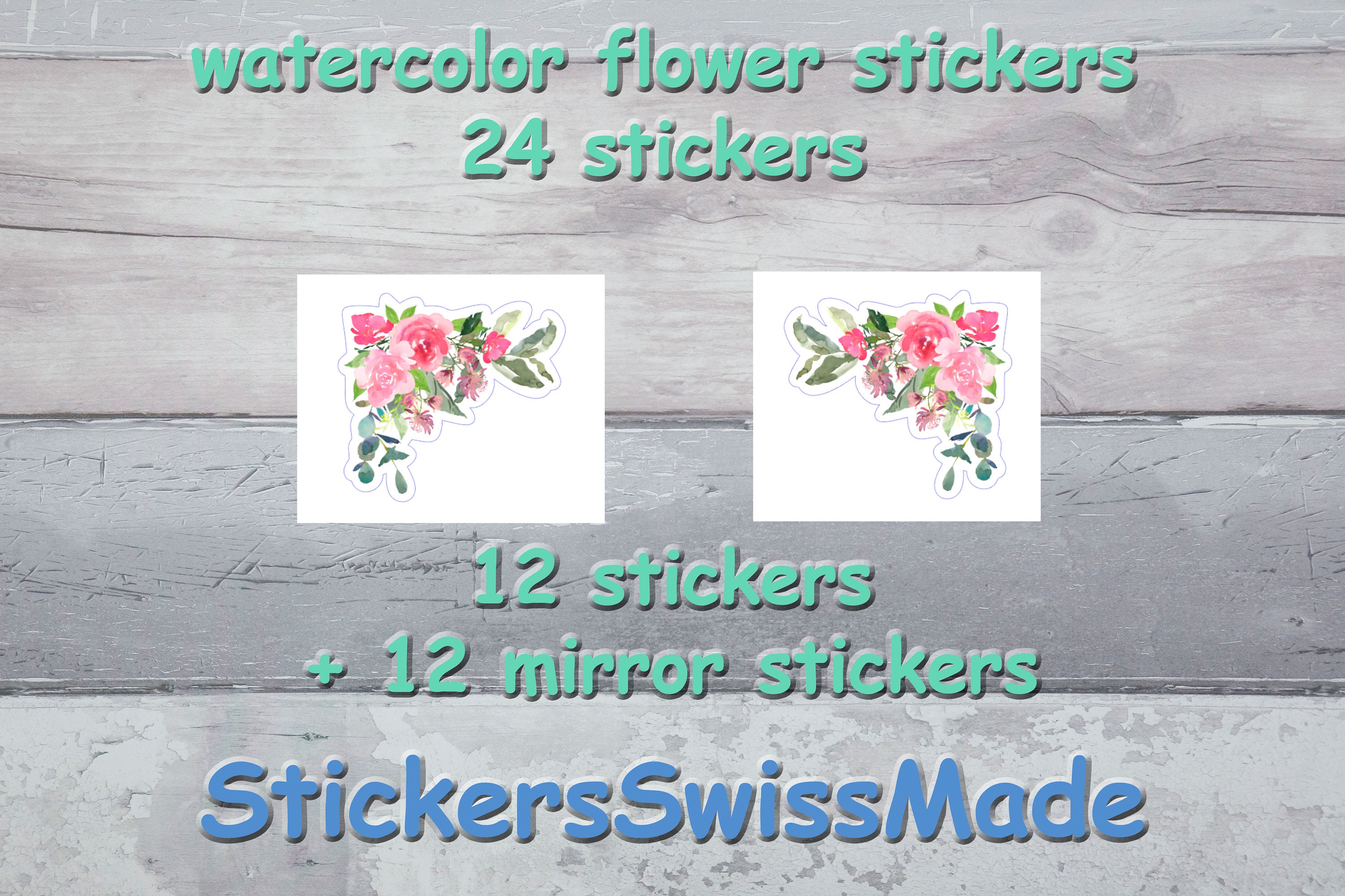 PLANNER STICKER || Small Flower Watercolor Stickers | Corner Stickers ...