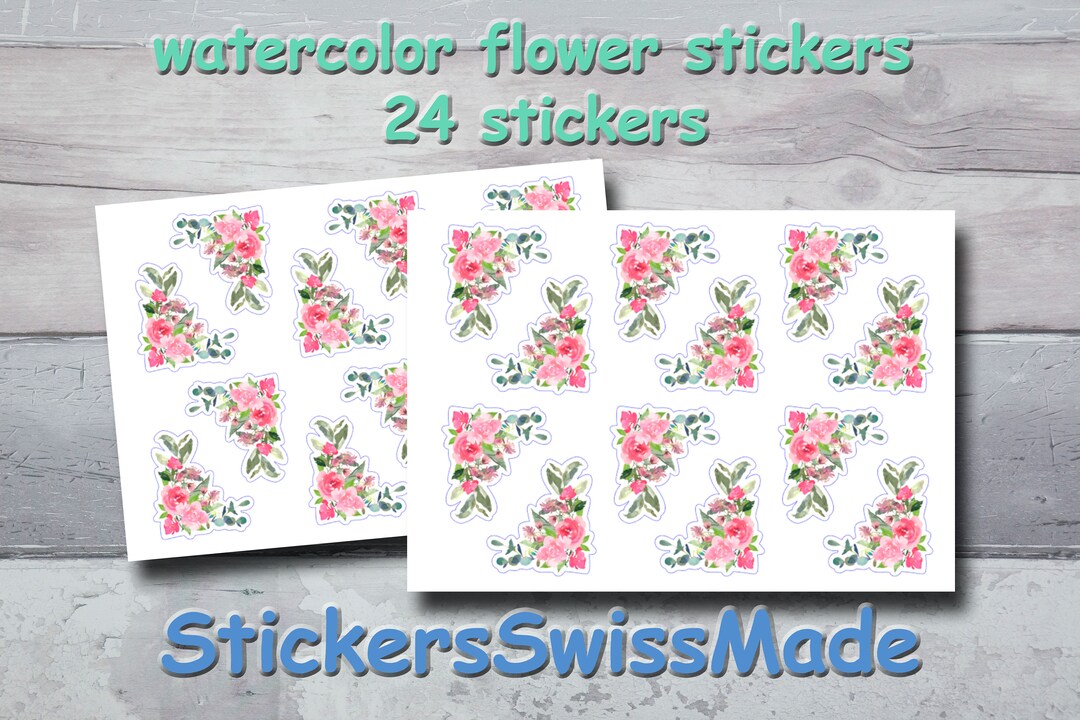 PLANNER STICKER || Small Flower Watercolor Stickers | Corner Stickers ...