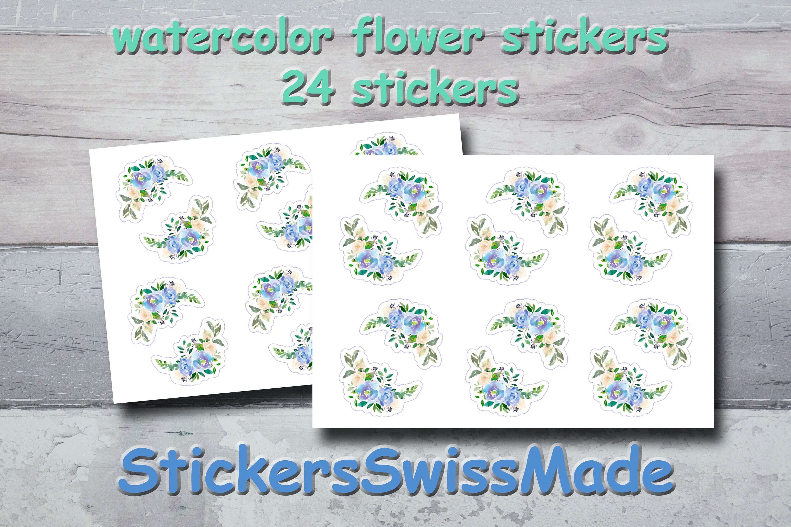 PLANNER STICKER || Small Flower Watercolor Stickers | Corner Stickers ...