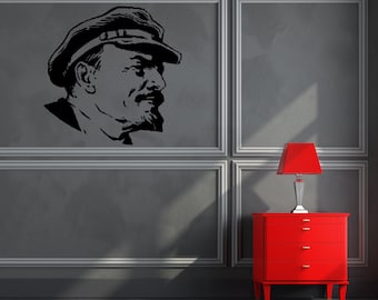 Muursticker Lenin, Lenin muursticker, Communistische muursticker, Vinyl muursticker, Muurstencil, Wanddecoratie, USSR sticker