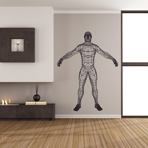 Wall decal Wireframe man, Man wall sticker, Wireframe wall decal, Vinyl wall sticker, Wall stencil, Wall decor