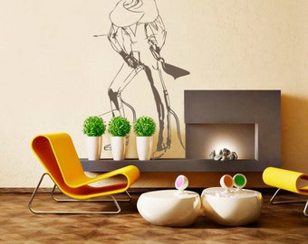 Wall decal Fashion Model, Fashion wall sticker, Model wall sticker, Vinyl wall sticker, Wall stencil, Wall decoration