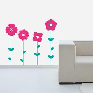 Wall decal Flower Garden,FREE DELIVERY to UK,Flower wall sticker,Floral wall sticker,Vinyl wall sticker,Wall stencil,Wall decoration