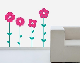 Wall decal Flower Garden,FREE DELIVERY to UK,Flower wall sticker,Floral wall sticker,Vinyl wall sticker,Wall stencil,Wall decoration