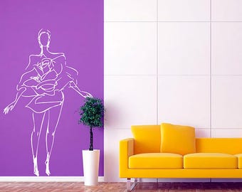 Muursticker Fashion Model, Fashion muursticker, Model muursticker, Vinyl muursticker, Wall stencil, Wall Decoration