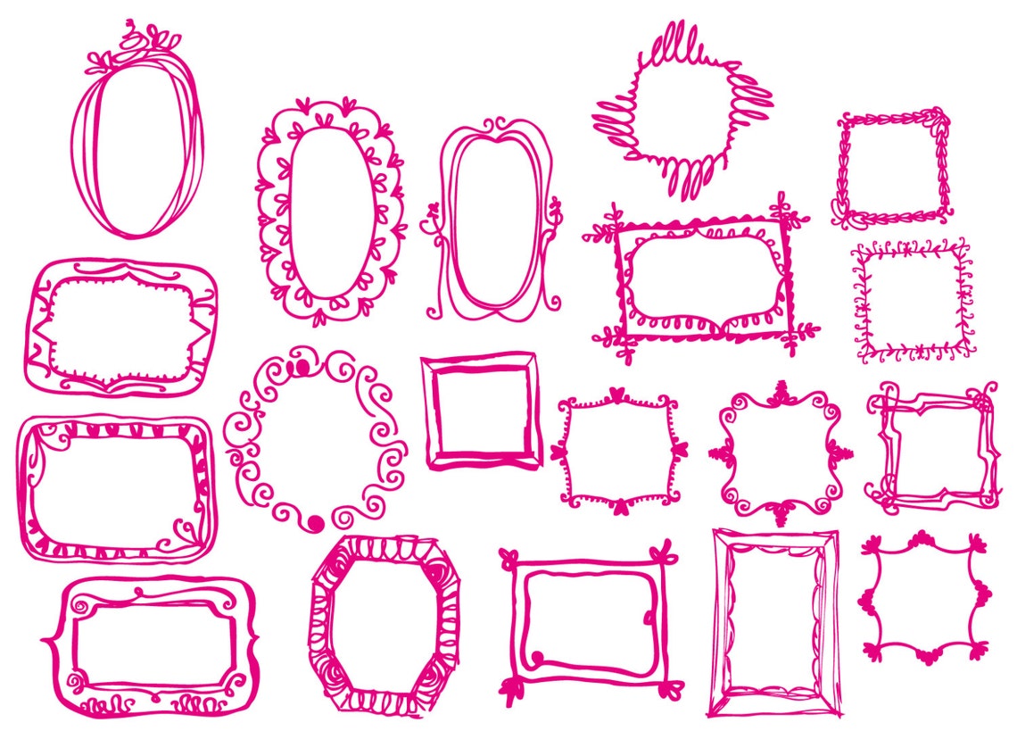 Wall Decal Hand Drawn Picture Frames Picture Frame Wall Etsy UK