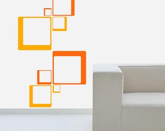 Wall decal Rectangles, Rectangle wall sticker, Geometric wall sticker, Vinyl wall sticker, Wall stencil, Wall decoration