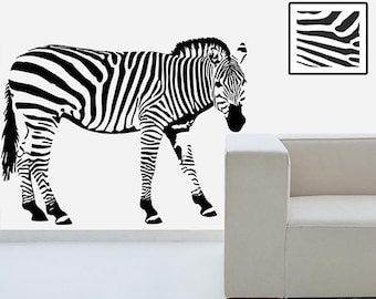 Muursticker zebra, zebra muursticker, dierlijke muursticker, vinyl muursticker, muur stencil, wanddecoratie, Afrikaanse muursticker