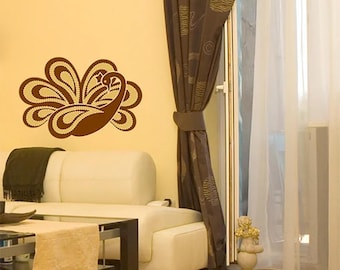 Wall decal Paisley Peacock,FREE DELIVERY to UK,Peacock wall sticker,Paisley wall sticker,Vinyl wall sticker,Wall stencil,Wall decoration