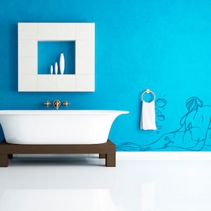 Wall decal Mermaid, Mermaid wall sticker, Sea wall sticker, Vinyl wall sticker, Wall stencil, Wall decoration