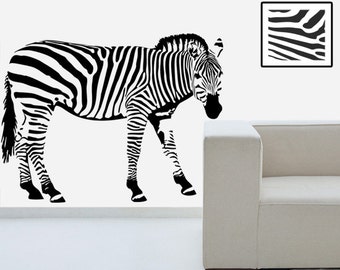 Wall decal Zebra, Zebra wall sticker, Animal wall sticker, Vinyl wall sticker, Wall stencil, Wall decoration, African wall sticker