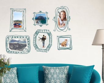 Muursticker handgetekende fotolijsten, fotolijst muursticker, frame muursticker, vinyl muursticker, muur stencil, wanddecoratie