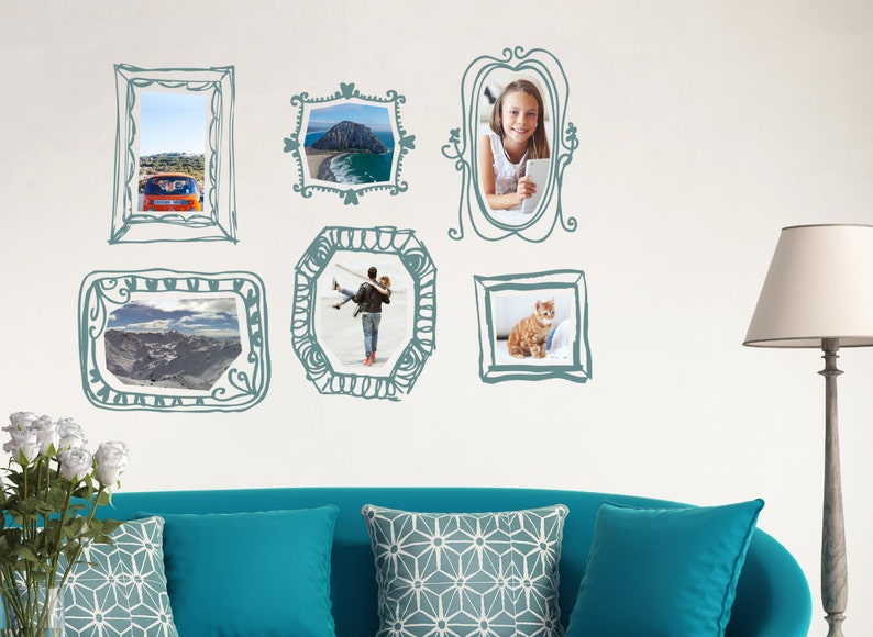 Wall Decal Hand Drawn Picture Frames Picture Frame Wall Etsy UK