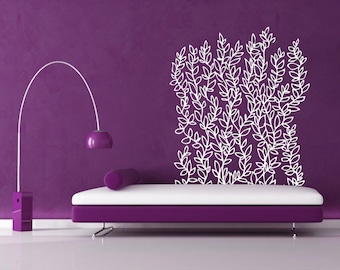 Muursticker Bladwand, Plantenmuursticker, Bladmuursticker, Vinyl muursticker, Muurstencil, Wanddecoratie, Bloemensticker