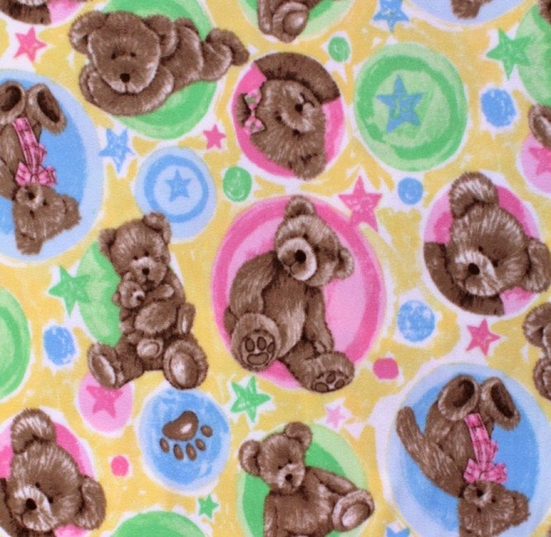 Boyds Bears Teddy Bear Circles Fleece Blanket No Sew Tie Quilt