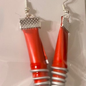 Nespresso Coffee Capsule Spiral Earrings, Upcycled Nespresso Dangle Earrings