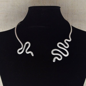 Snake necklace Aluminium SATIN jewelry jewellery snake aluminum necklace collar swirl aluminium snake aluminium spiral aluminium Chokers