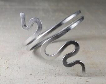 Aluminum Snake Arm Cuff, Tribal Style Upper Armlet
