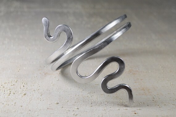 Aluminum Snake Arm Cuff, Tribal Style Upper Armlet