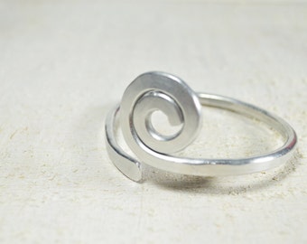 Adjustable Aluminum Spiral Bracelet, Handmade Cuff Wristband