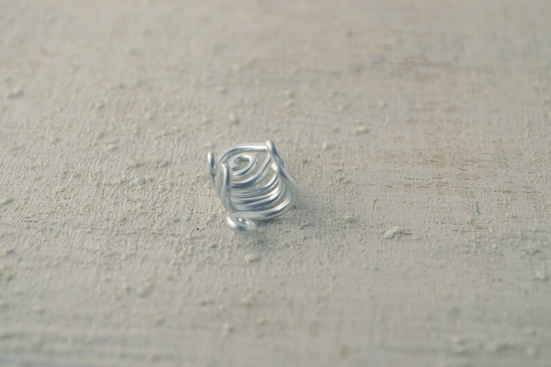 READY to SHIP Ear Cuff Wrapped No Piercing Earring Elf Jewelry Wrap hammered Hand Forged Fantasy Earcuff Boho Silver BFF Metal loop spirals