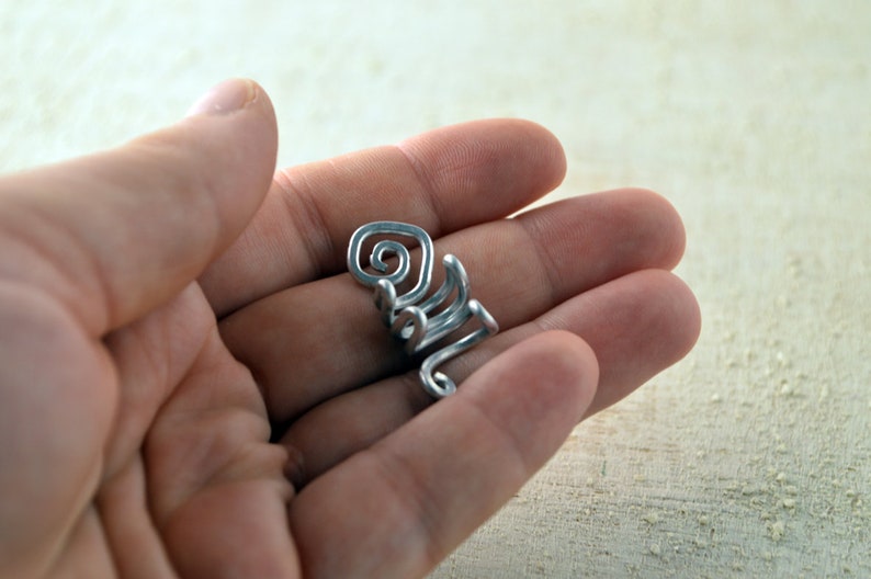 READY to SHIP Ear Cuff Wrapped No Piercing Earring Elf Jewelry Wrap hammered Hand Forged Fantasy Earcuff Boho Silver BFF Metal loop spirals