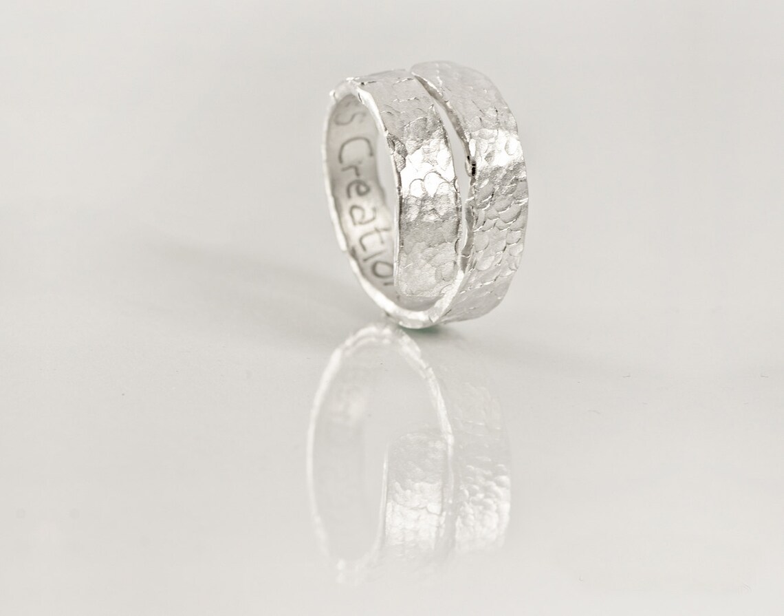 RING Silver Aluminum Jewelry Ring Adjustable Hammered Custom Etsy