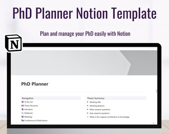 PhD Planner Notion Template