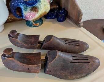 Vintage Primative Wooden Shoe or Boot Forms Marked Lyons and Company, New York, New York .