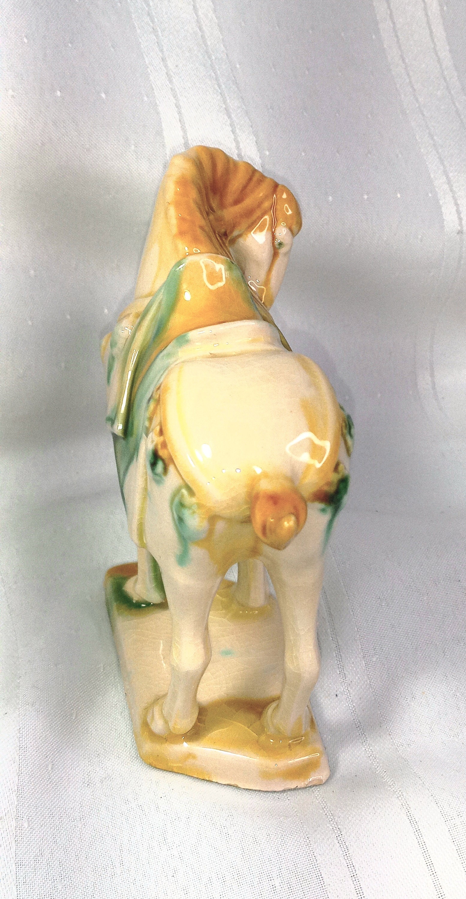 Vintage Chinese Tang Dynasty Porcelain Horse With Sancai Glaze Etsy