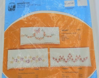 Needlepoint vintage large pillowcases unopen kit by WonderAct.