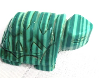 Malachite Turquoise Quartz Crystel Turtle Figurine 2" Stone Carving Decor Gift