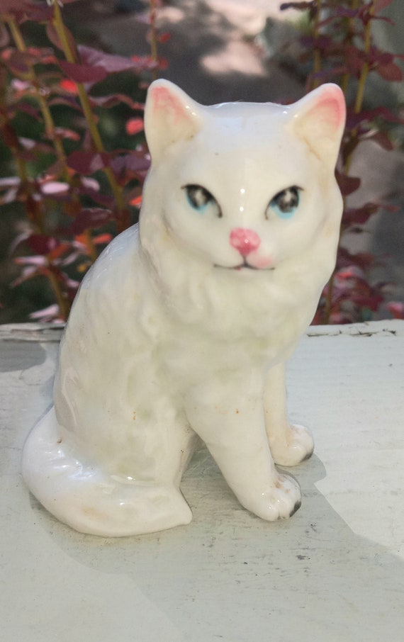 Vintage Porcelain/ Ceramic White Kitty Figure - Etsy