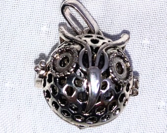 Locket Ball Owl Handmade Ethnic Jewelry Pendant 1.30" opens up locket