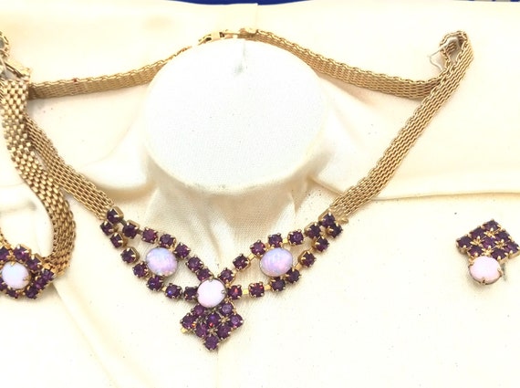 Vintage Coronet Necklace, Bracelet and Clip Earri… - image 1