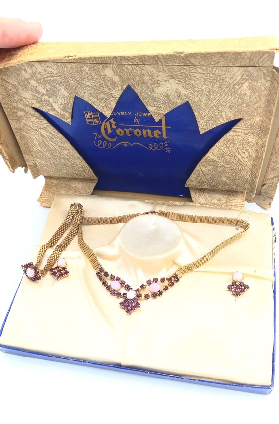 Vintage Coronet Necklace, Bracelet and Clip Earri… - image 2