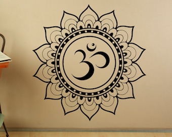 Om Symbol Yoga Wandaufkleber – Selbstklebend, Schwarz, 30x30 Cm, Für Schlafzimmer & Mehr
