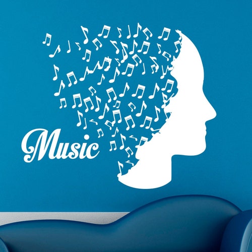 Music Notes Wall Decal Vinyl Stickers Music Dandelion Home Etsy