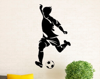 Soccer Wall Decal Football Vinyl Stickers Sport Game Player Interior Home Design Art Murals Wall Graphics Decor (1s01l)