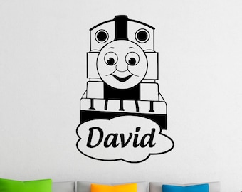 Personalized Name Thomas The Train Wall Decal Vinyl Stickers Custom Kids Room Decor (45nsc)