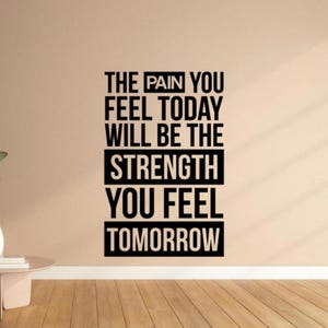 The Pain You Feel Today Strength Wall Decal Vinyl Sticker Gym Wall Art Fitness Wall Decor Workout Poster Bodybuilding Home Gym Sign 1198