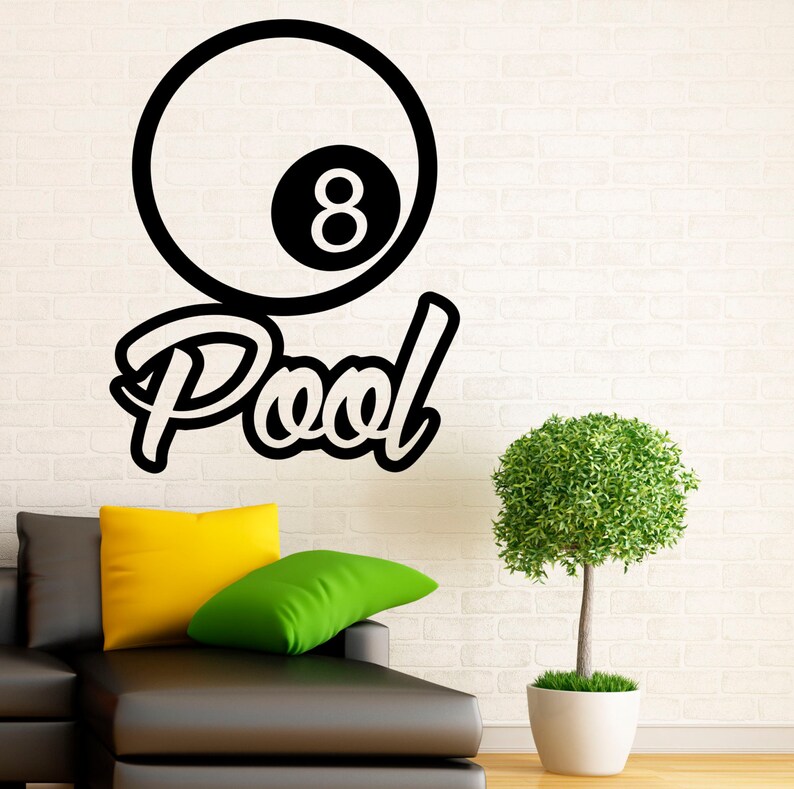Billiard Pool Wall Decal Vinyl Stickers Snooker Sports Game Etsy