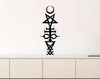 Sigil of Lucifer Leviathan Pentagram Satan Wall Decal Vinyl Sticker Satanic Wall Art Gothic Wall Decor Man Cave Gift Poster Print 1708
