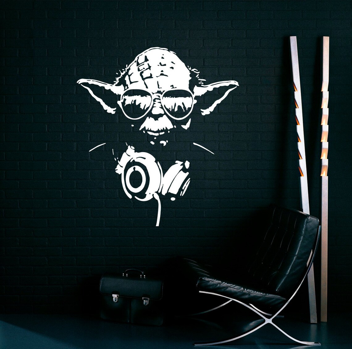 Master Yoda Wall Decal Vinyl Stickers Star Wars Home Interior Etsy