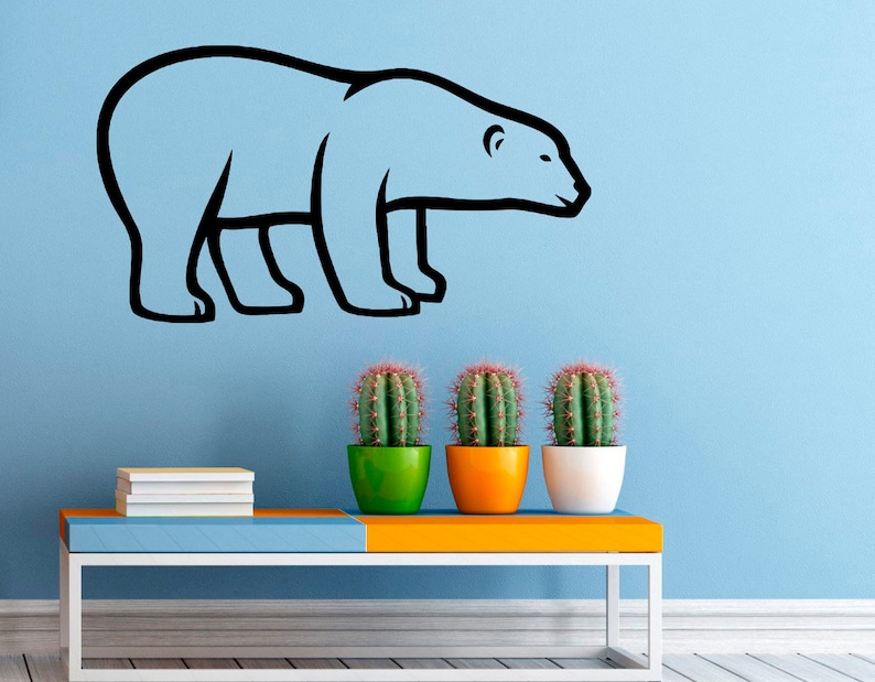 Polar Bear Wall Decal Vinyl Stickers Wild Animal Home Interior Etsy