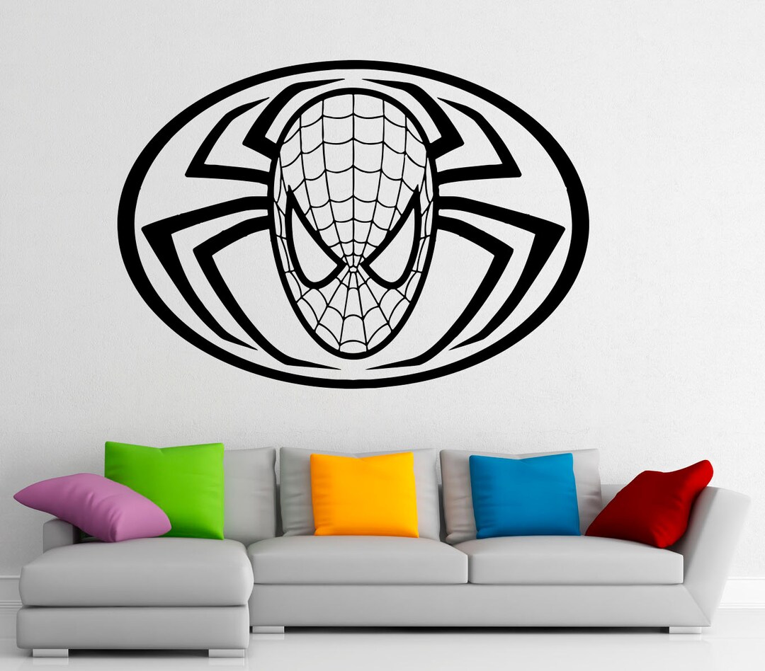 Spiderman Wall Decal Vinyl Stickers Comics Superhero Interior Etsy