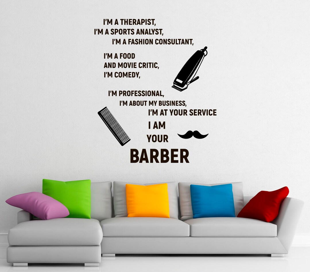 Wall Quote Decal Vinyl Sticker Motivational Barber Interior